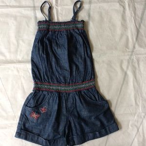 Pumpkin Patch Smocked Denim One-Piece Romper 10